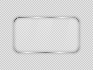 Glass plate in rounded rectangular frame