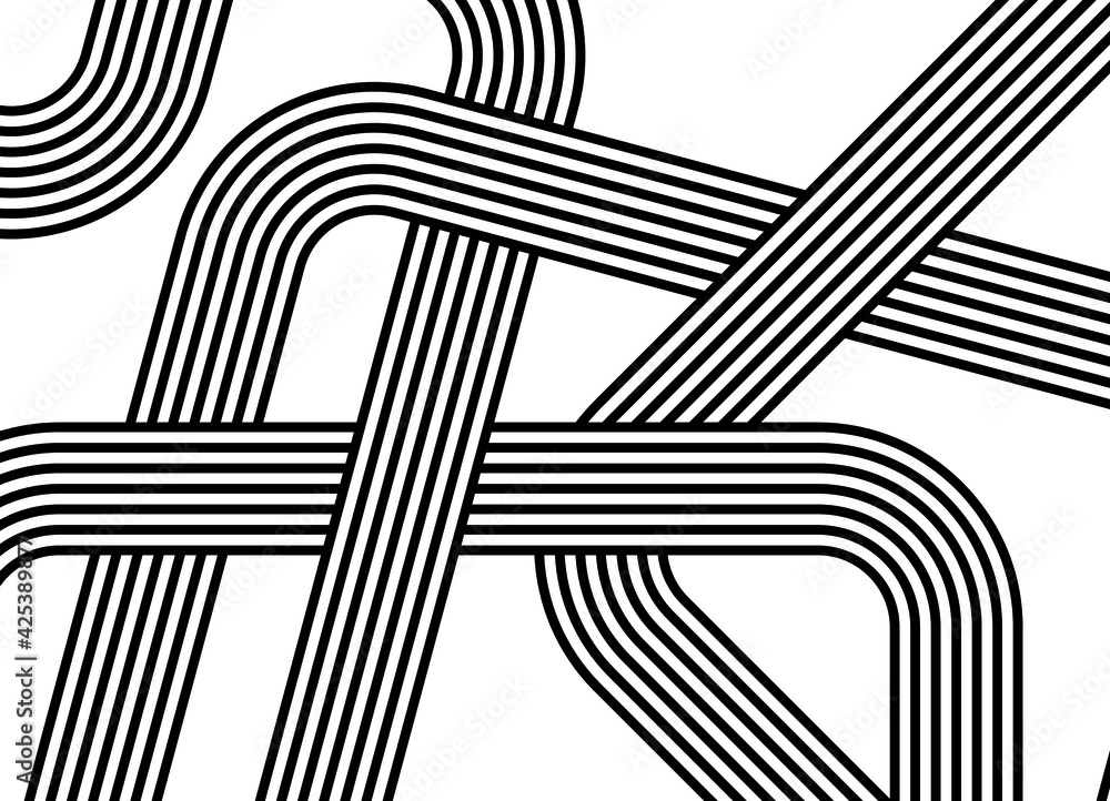 Poster modern striped vector pattern of black parallel lines on a white background. trendy vector backgroun