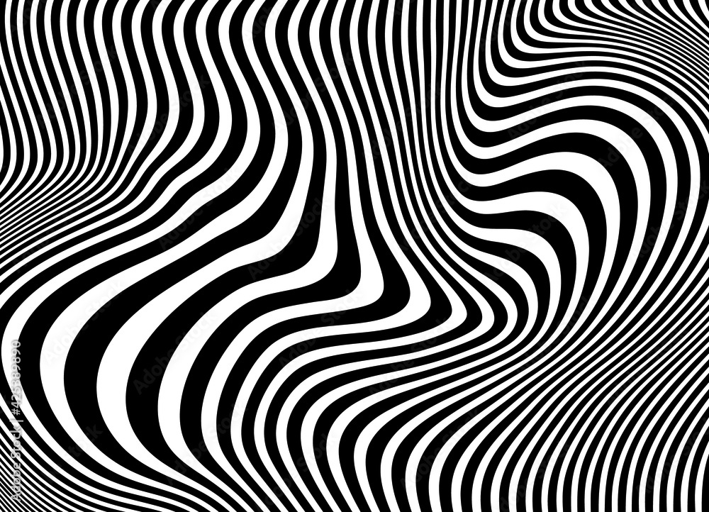 Poster modern striped vector pattern of wavy lines. vector background