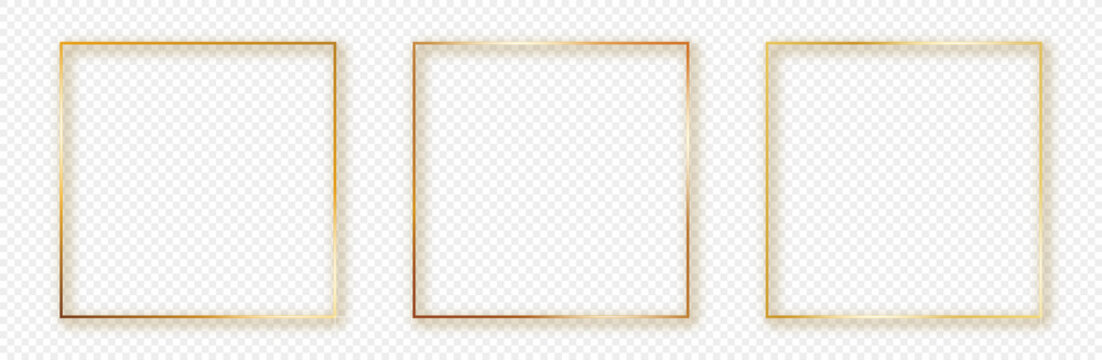 Gold glowing square frame