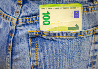hundred euros in jeans pocket