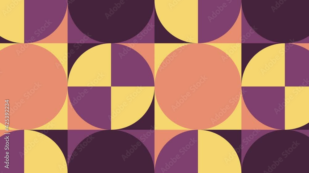 Aufkleber animated tiles in warm color palette in vintage geometric pattern. simple motion graphic seamless lo