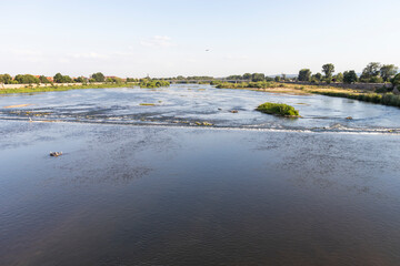 Maritsa River, passing through the town of Svilengrad, Haskovo Region, Bulgaria