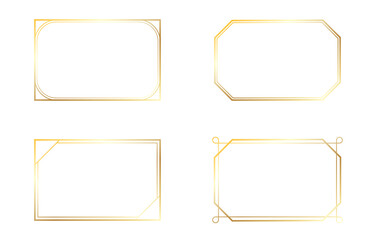Set of vector gold frames. Design frames png. Frames on an isolated transparent background.
