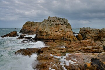 Beautiful seascape at Plougrescant in Brittany. France