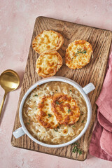 French onion soup, with cheese croutons
