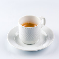 espresso coffee on a white background