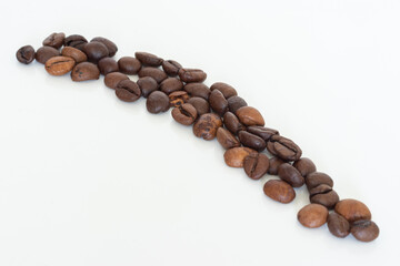 Coffee beans isolated on white background