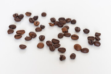 Coffee beans on a white background