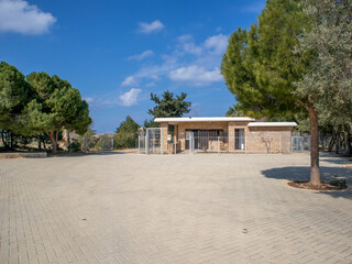 Archaeological Museum of the Tombs of the Kings in Paphos, Cyprus. The main entrance.