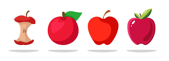 apple vector illustration. red apple core flat icon