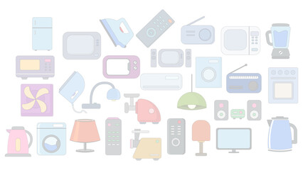 household appliances background. home appliances simple flat icon