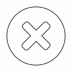 Fototapeta premium Wrong marks, Cross marks, Rejected, Disapproved, No, False, Not Ok, Wrong Choices, Task Completion, Voting. - vector mark symbols. Black outline design. Isolated icon.