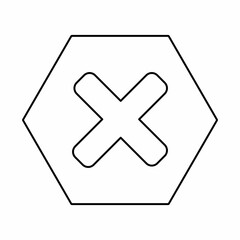 Obraz premium Wrong marks, Cross marks, Rejected, Disapproved, No, False, Not Ok, Wrong Choices, Task Completion, Voting. - vector mark symbols. Black outline design. Isolated icon.