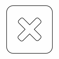 Fototapeta premium Wrong marks, Cross marks, Rejected, Disapproved, No, False, Not Ok, Wrong Choices, Task Completion, Voting. - vector mark symbols. Black outline design. Isolated icon.