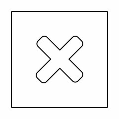 Obraz premium Wrong marks, Cross marks, Rejected, Disapproved, No, False, Not Ok, Wrong Choices, Task Completion, Voting. - vector mark symbols. Black outline design. Isolated icon.
