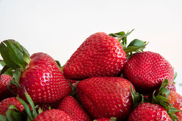 Close-up of fresh, ripe, red strawberries