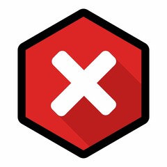 Obraz premium Wrong marks, Cross marks, Rejected, Disapproved, No, False, Not Ok, Wrong Choices, Task Completion, Voting. - vector mark symbols in red. Black stroke and shadow design. Isolated icon.