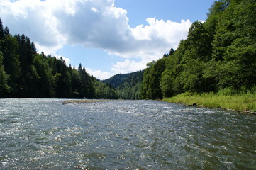 Dunajec Poland, beautiful mountain river scenery