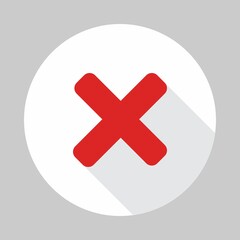 Wrong marks, Cross marks, Rejected, Disapproved, No, False, Not Ok, Wrong Choices, Task Completion, Voting. - vector mark symbols in red. Isolated icon.