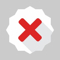 Obraz premium Wrong marks, Cross marks, Rejected, Disapproved, No, False, Not Ok, Wrong Choices, Task Completion, Voting. - vector mark symbols in red. Isolated icon.