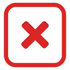 Fototapeta premium Wrong marks, Cross marks, Rejected, Disapproved, No, False, Not Ok, Wrong Choices, Task Completion, Voting. - vector mark symbols in red. Isolated icon.