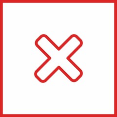 Fototapeta premium Wrong marks, Cross marks, Rejected, Disapproved, No, False, Not Ok, Wrong Choices, Task Completion, Voting. - vector mark symbols in red. Isolated icon.