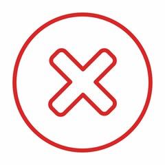 Obraz premium Wrong marks, Cross marks, Rejected, Disapproved, No, False, Not Ok, Wrong Choices, Task Completion, Voting. - vector mark symbols in red. Isolated icon.