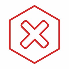 Wrong marks, Cross marks, Rejected, Disapproved, No, False, Not Ok, Wrong Choices, Task Completion, Voting. - vector mark symbols in red. Isolated icon.
