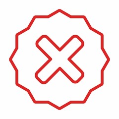 Wrong marks, Cross marks, Rejected, Disapproved, No, False, Not Ok, Wrong Choices, Task Completion, Voting. - vector mark symbols in red. Isolated icon.