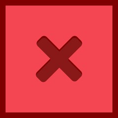 Obraz premium Wrong marks, Cross marks, Rejected, Disapproved, No, False, Not Ok, Wrong Choices, Task Completion, Voting. - vector mark symbols in red. Isolated icon.