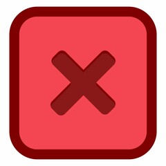 Wrong marks, Cross marks, Rejected, Disapproved, No, False, Not Ok, Wrong Choices, Task Completion, Voting. - vector mark symbols in red. Isolated icon.