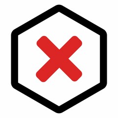 Fototapeta premium Wrong marks, Cross marks, Rejected, Disapproved, No, False, Not Ok, Wrong Choices, Task Completion, Voting. - vector mark symbols in red. Isolated icon.