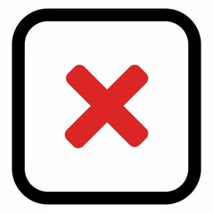 Wrong marks, Cross marks, Rejected, Disapproved, No, False, Not Ok, Wrong Choices, Task Completion, Voting. - vector mark symbols in red. Isolated icon.