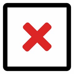 Fototapeta premium Wrong marks, Cross marks, Rejected, Disapproved, No, False, Not Ok, Wrong Choices, Task Completion, Voting. - vector mark symbols in red. Isolated icon.