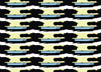 Vector texture background, seamless pattern. Hand drawn, yellow, blue, black, white colors.