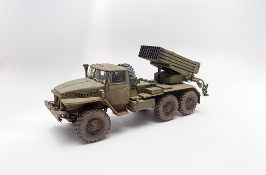 Soviet truck-mounted 122 mm multiple rocket launcher.