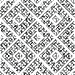  Geometric vector pattern with triangular elements. Seamless abstract ornament for wallpapers and backgrounds. Black and white colors. 