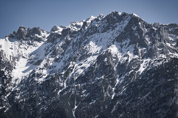 snow covered mountains in winter