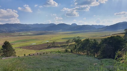 Obraz premium Atardecer, cielo, valle, nubes, naturaleza, paisaje 