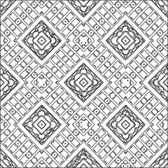  Geometric vector pattern with triangular elements. Seamless abstract ornament for wallpapers and backgrounds. Black and white colors. 