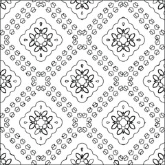 Geometric vector pattern with triangular elements. Seamless abstract ornament for wallpapers and backgrounds. Black and white colors. 