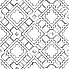 Geometric vector pattern with triangular elements. Seamless abstract ornament for wallpapers and backgrounds. Black and white colors. 