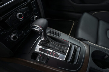 Fototapeta na wymiar Car interior detail. Automatic transmission.
