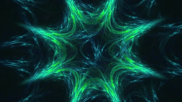 Abstract loop able fractal 4k video of a color changing Triquetra.The symbol is Druidic/Celtic Triquetra-symbol of the Triple Goddess(Maiden,Mother,Crone),but it also represents Air,Earth,Sea