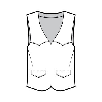 white vest outline, front view clip art preview