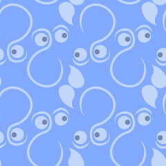 Seamless texture, pattern on a square background - face, look, surprise, mustache, gnome.