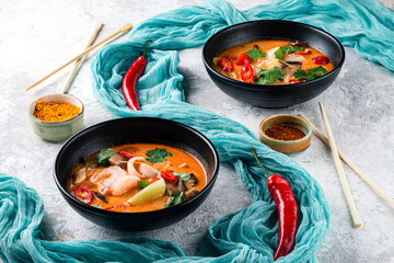 Tom yam kung or Tom yum, Tom yamThai Dish Cuisine.