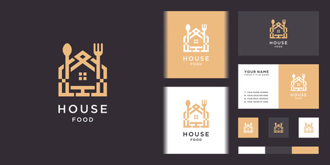 House food logo. icon and business card template