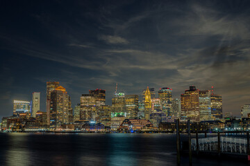 Fototapeta premium Boston skyline at night
